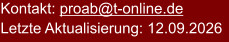 Kontakt: proab@t-online.de Letzte Aktualisierung: 12.09.2026